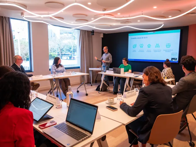 Los participantes del focus group trabajando en una sala.